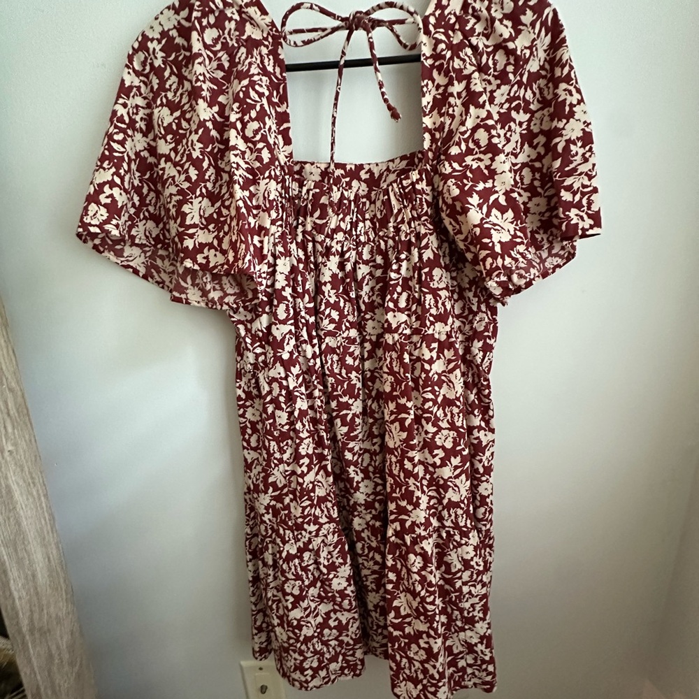 Floral Red and White Abercrombie Dress